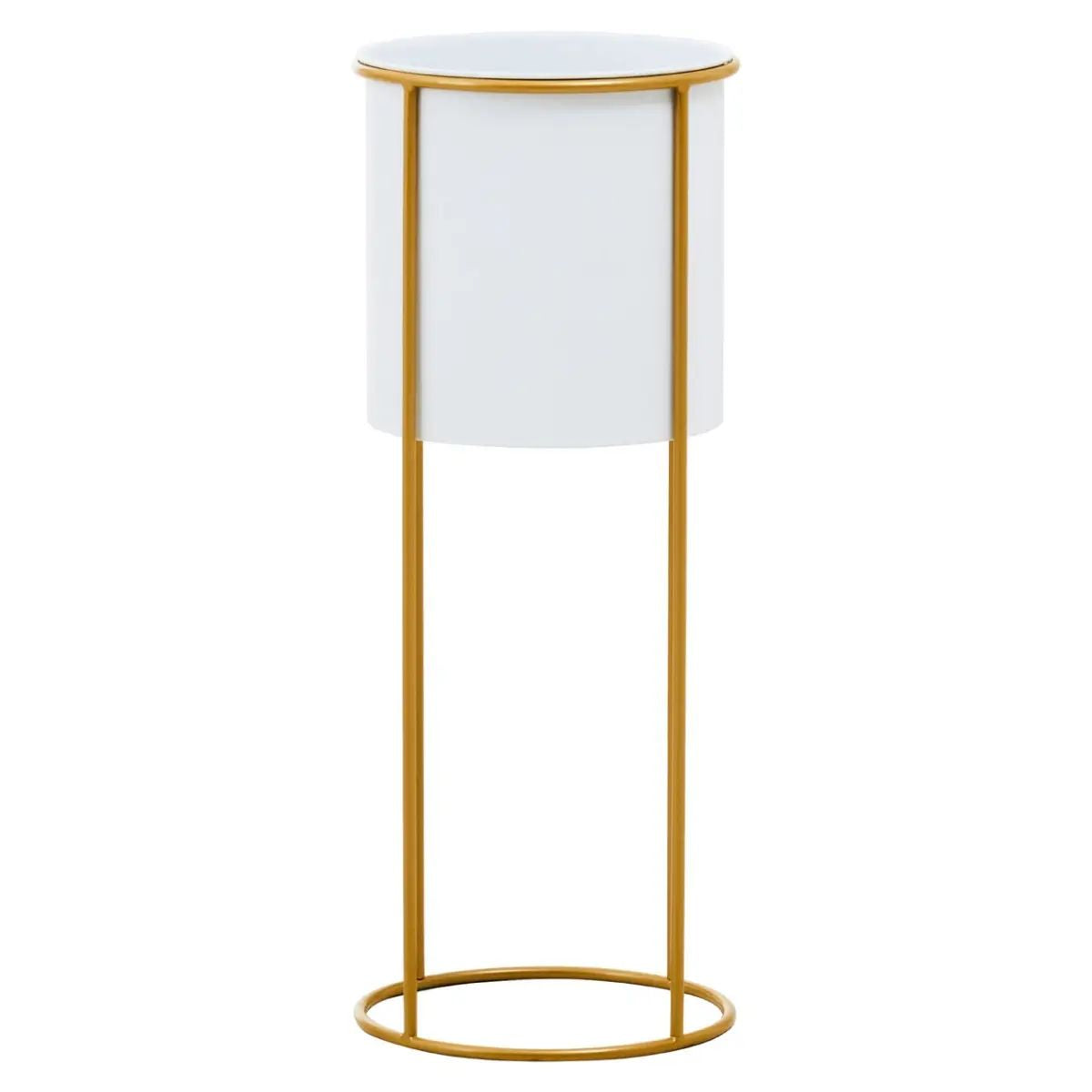 Trista Large White & Gold Floor Standing Planter