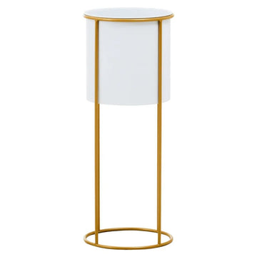 Trista Large White & Gold Floor Standing Planter
