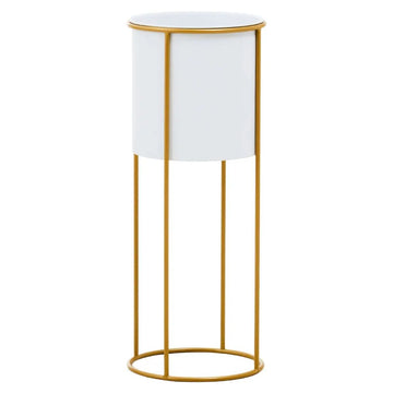 Trista Large White & Gold Floor Standing Planter