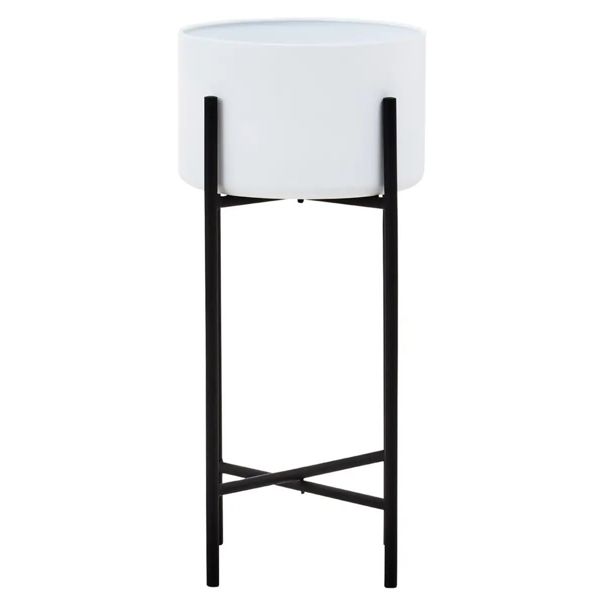 Trista Large White & Black Floor Standing Planter