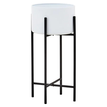 Trista Large White & Black Floor Standing Planter