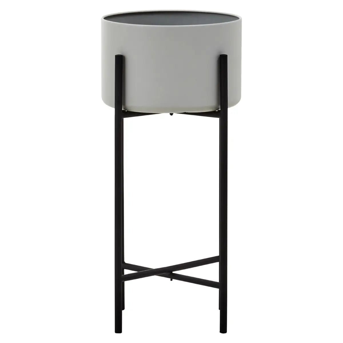 Trista Large Grey & Black Floor Standing Planter