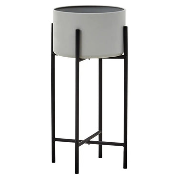 Trista Large Grey & Black Floor Standing Planter