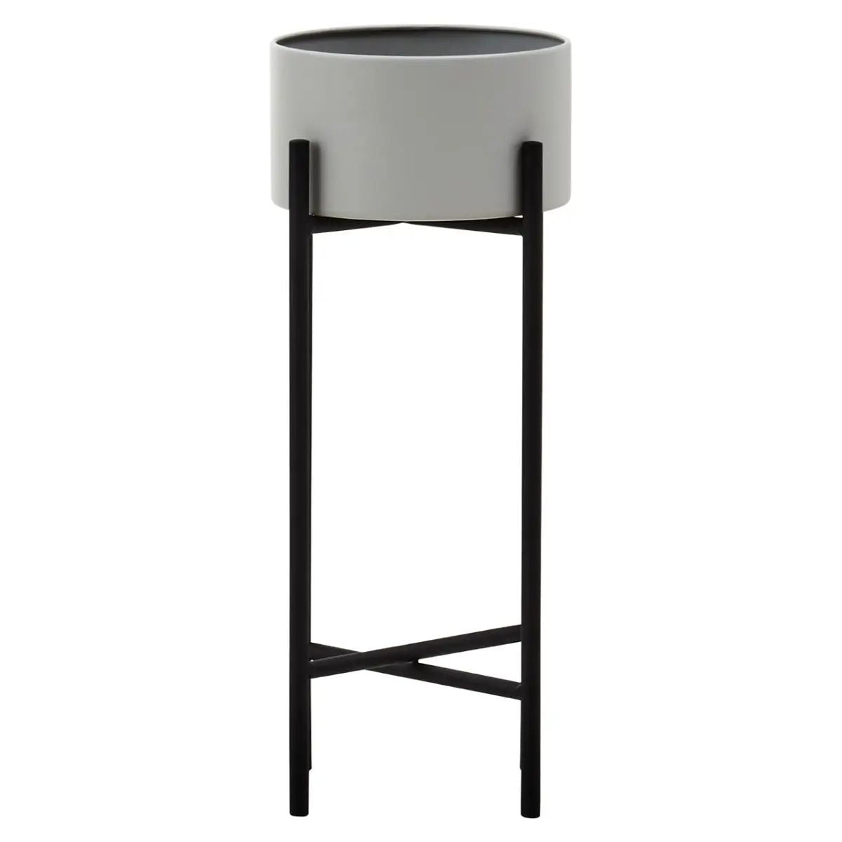 Trista Small Grey & Black Floor Standing Planter