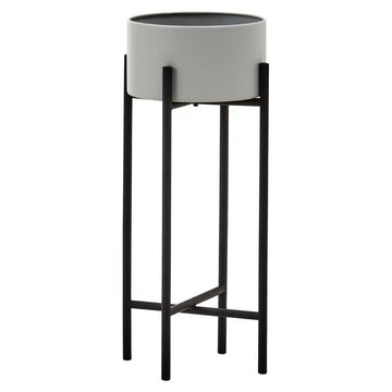 Trista Small Grey & Black Floor Standing Planter