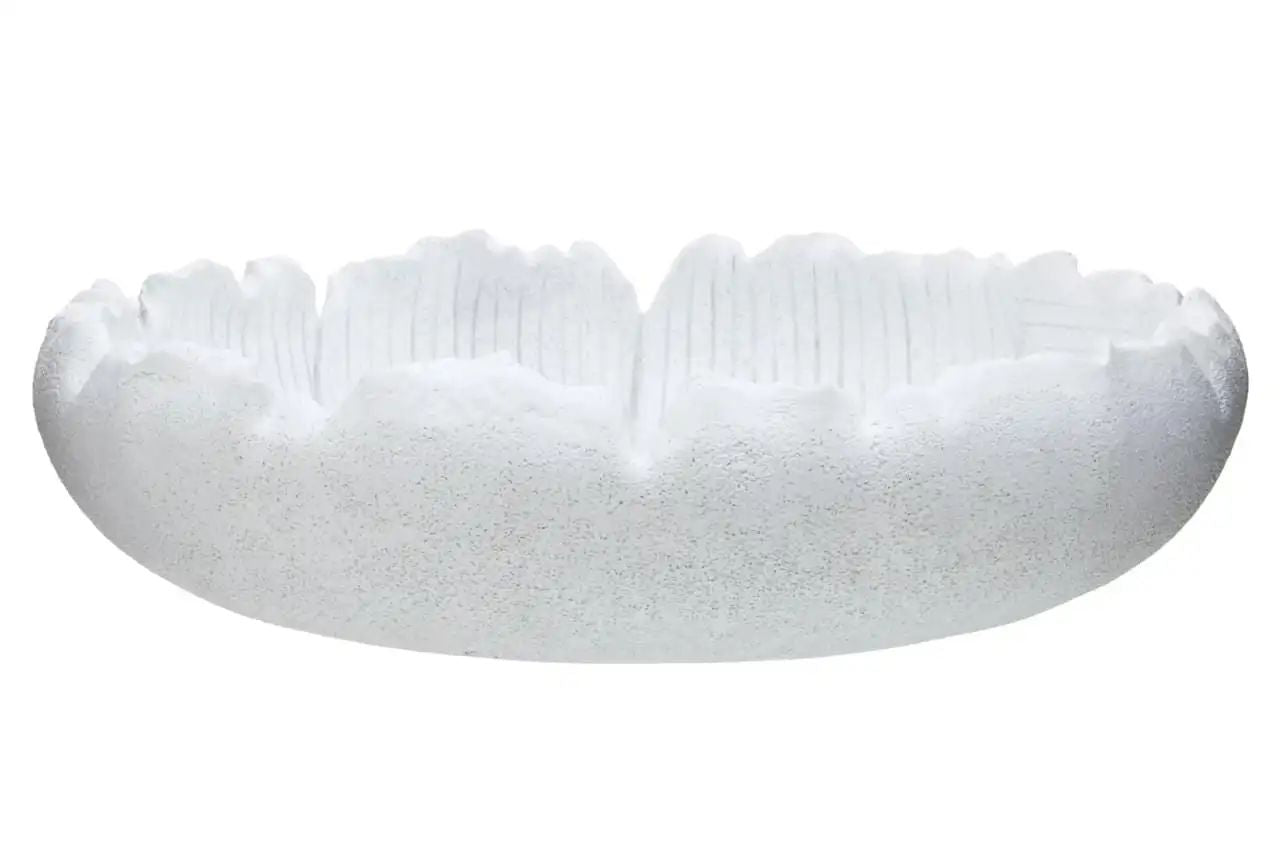 Groc White Polyresin Flat Bowl