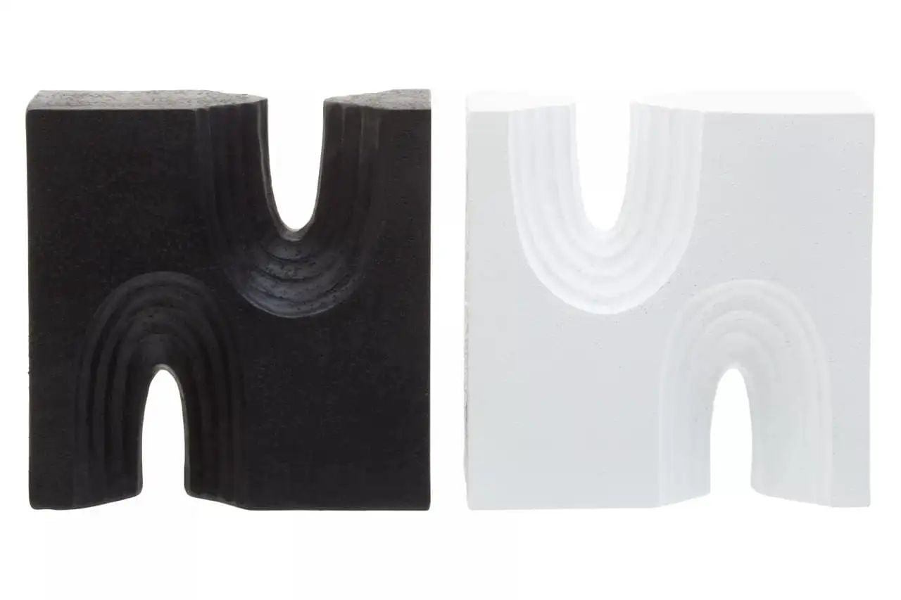 Groc Black & White Polyresin Bookends