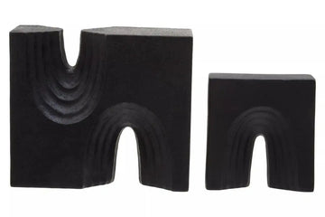 Groc 2Pc Black Polyresin Sculpture Set