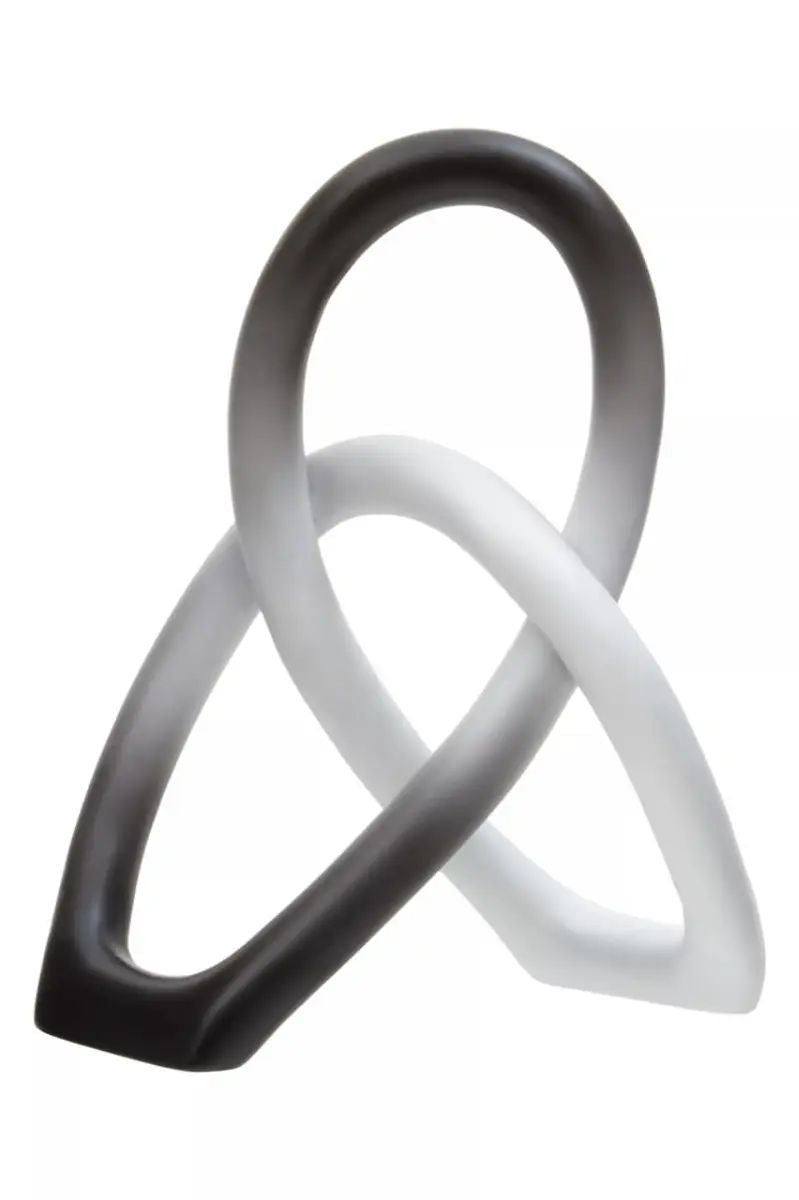 Groc Black & White Polyresin Ombre Sculpture