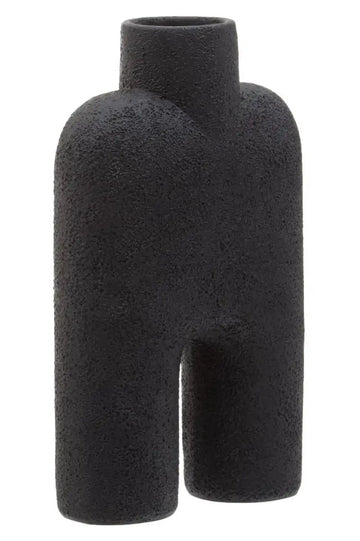 Groc Large Black Polyresin Sculptured Vase