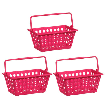Set Of 3 Plastic Storage Basket Organiser