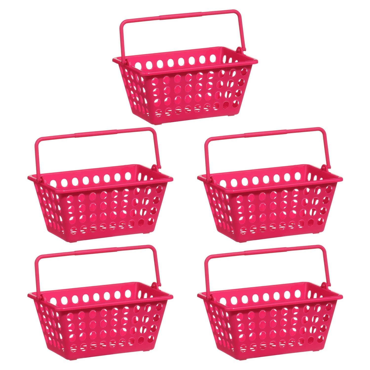 Set Of 5 Plastic Storage Basket Organiser