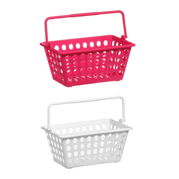 Storage Basket Durable Plastic Hot Pink