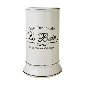 Le Bain White Ceramic Free Standing Toothbrush Tumbler