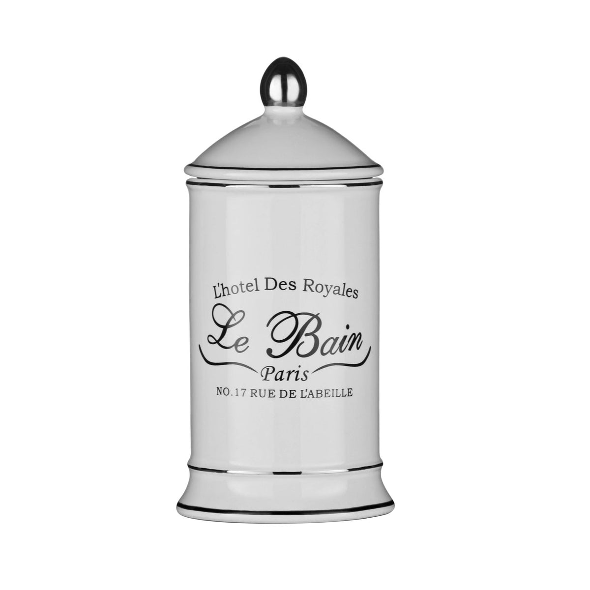 Le Bain White Stoneware Cotton Bud Holder