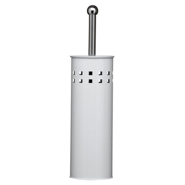 Toilet Brush Square Design Mat White