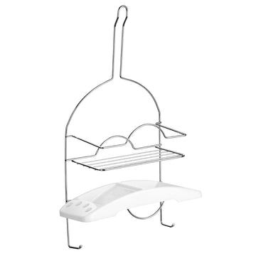 2 Tier White Tray Shower Caddy