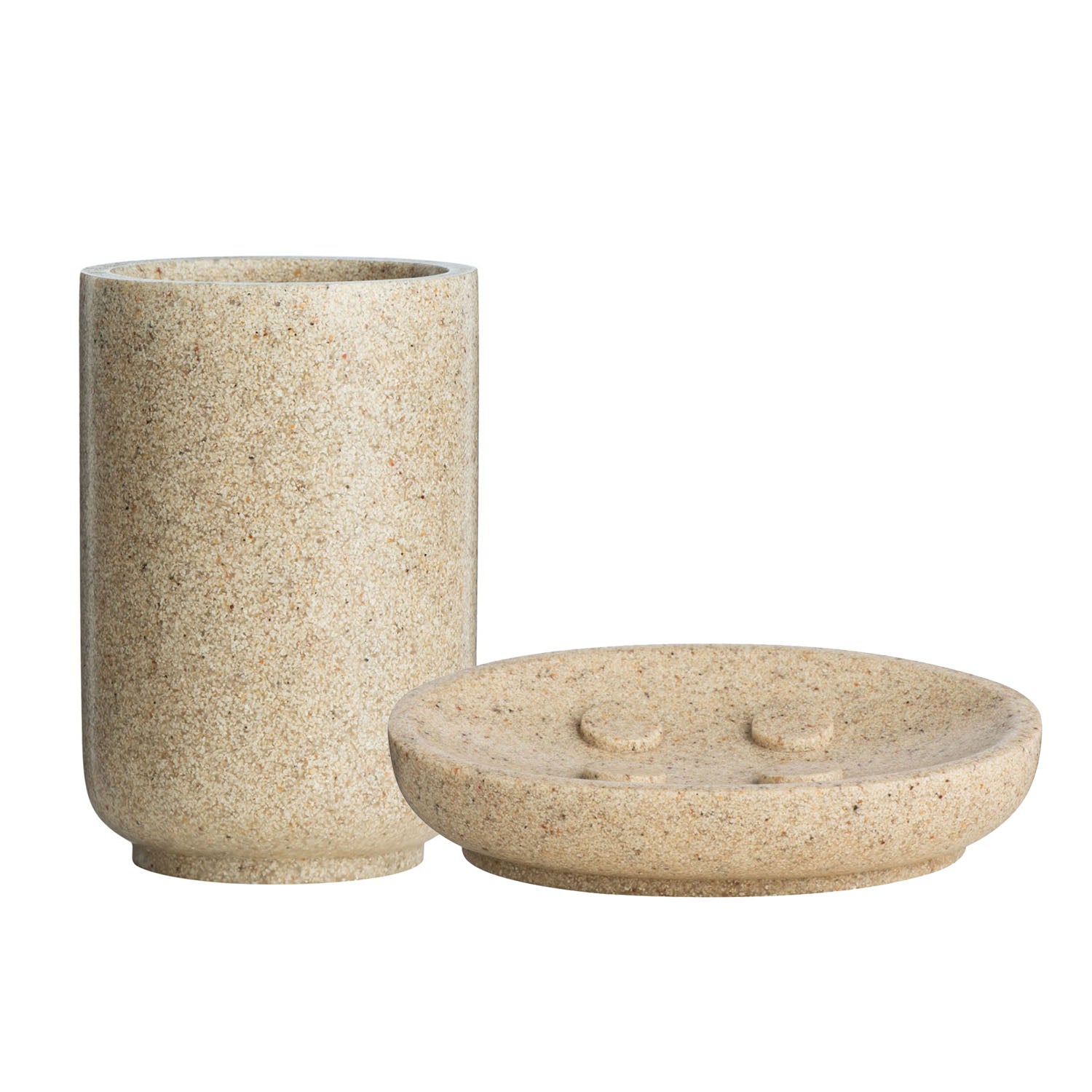 2pc Canyon Natural Stone Tumbler & Soap Dish Set