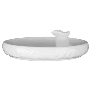 Edelle Porcelain White Oval Soap Dish