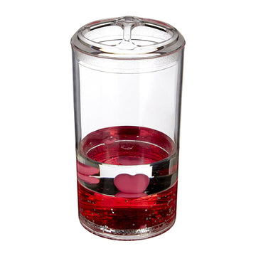 Acrylic Toothbrush Holder With Floating Hearts