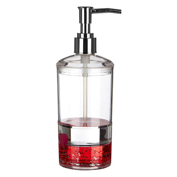 Acrylic Lotion Soap Dispenser With Floating Hearts