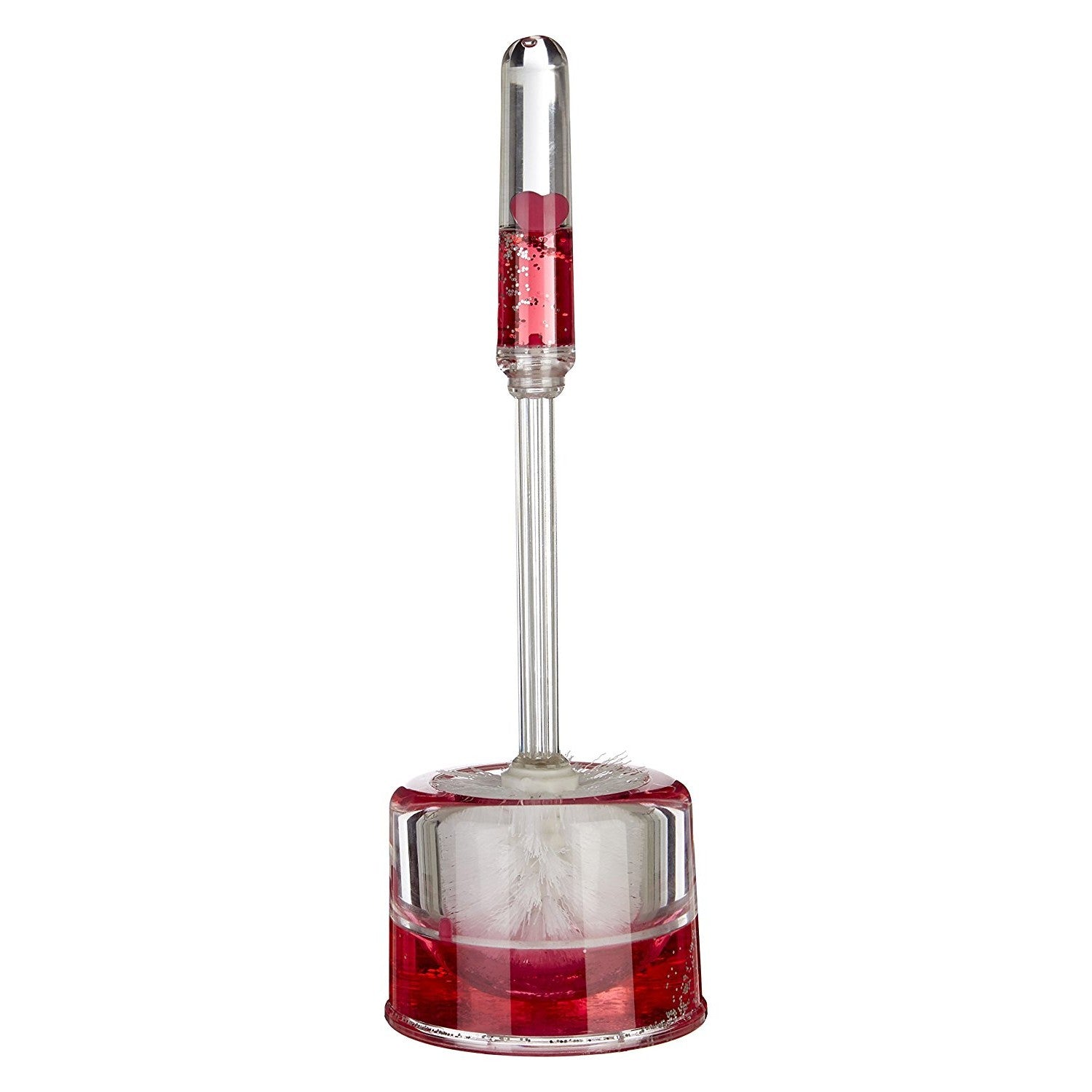 Acrylic Toilet Brush  Holder With Floating Hearts