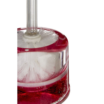 Acrylic Toilet Brush  Holder With Floating Hearts