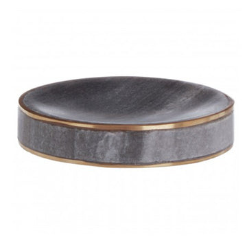 Grey Marble Brass Soap Dish