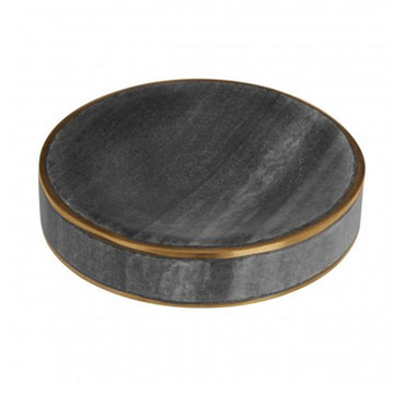 Grey Marble Brass Soap Dish