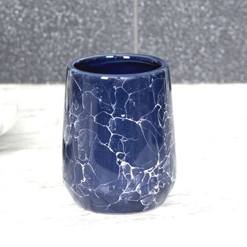 Bubble Dolomite Bath Tumbler Dispenser Dark Blue