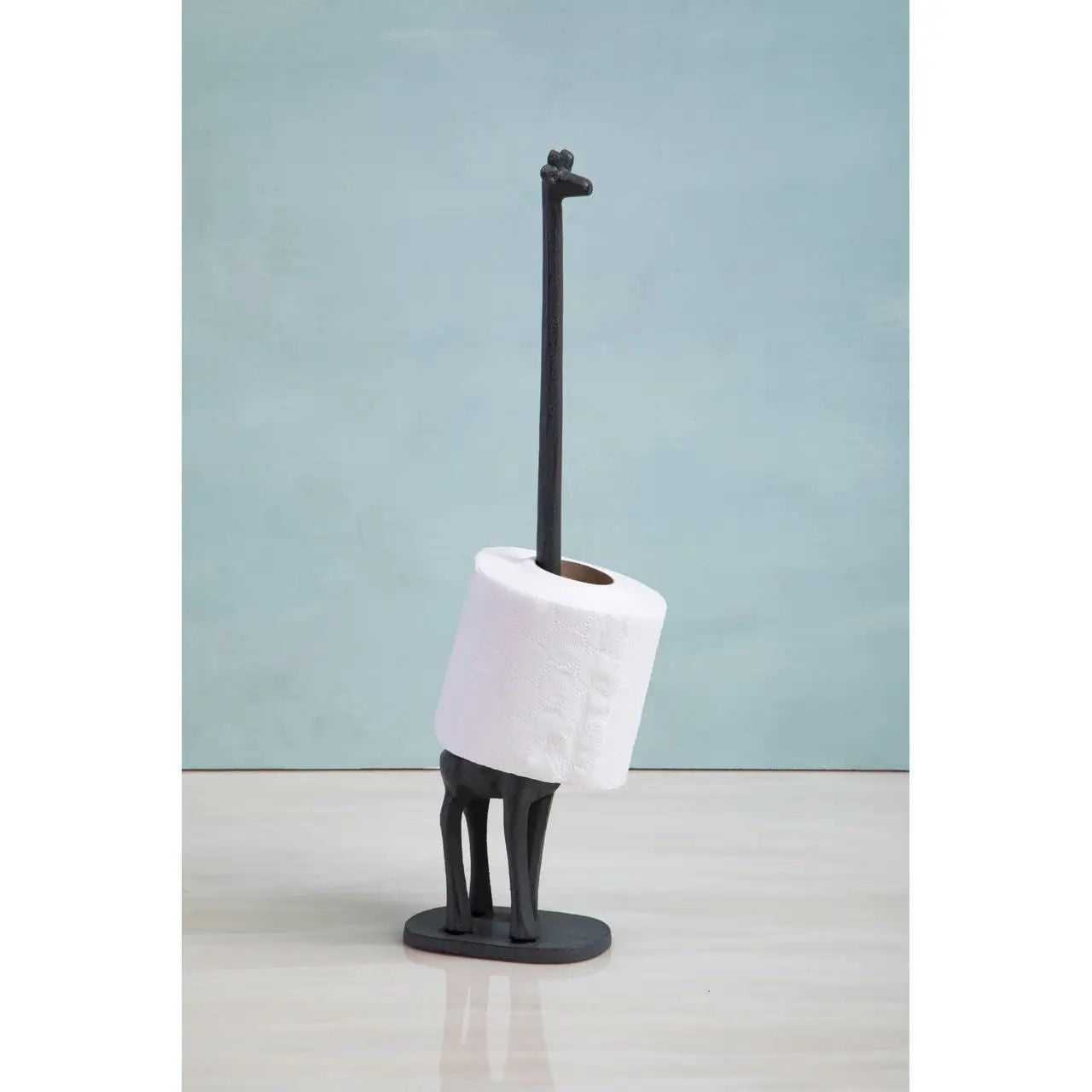 Cast-Iron Giraffe Paper Roll Holder Green