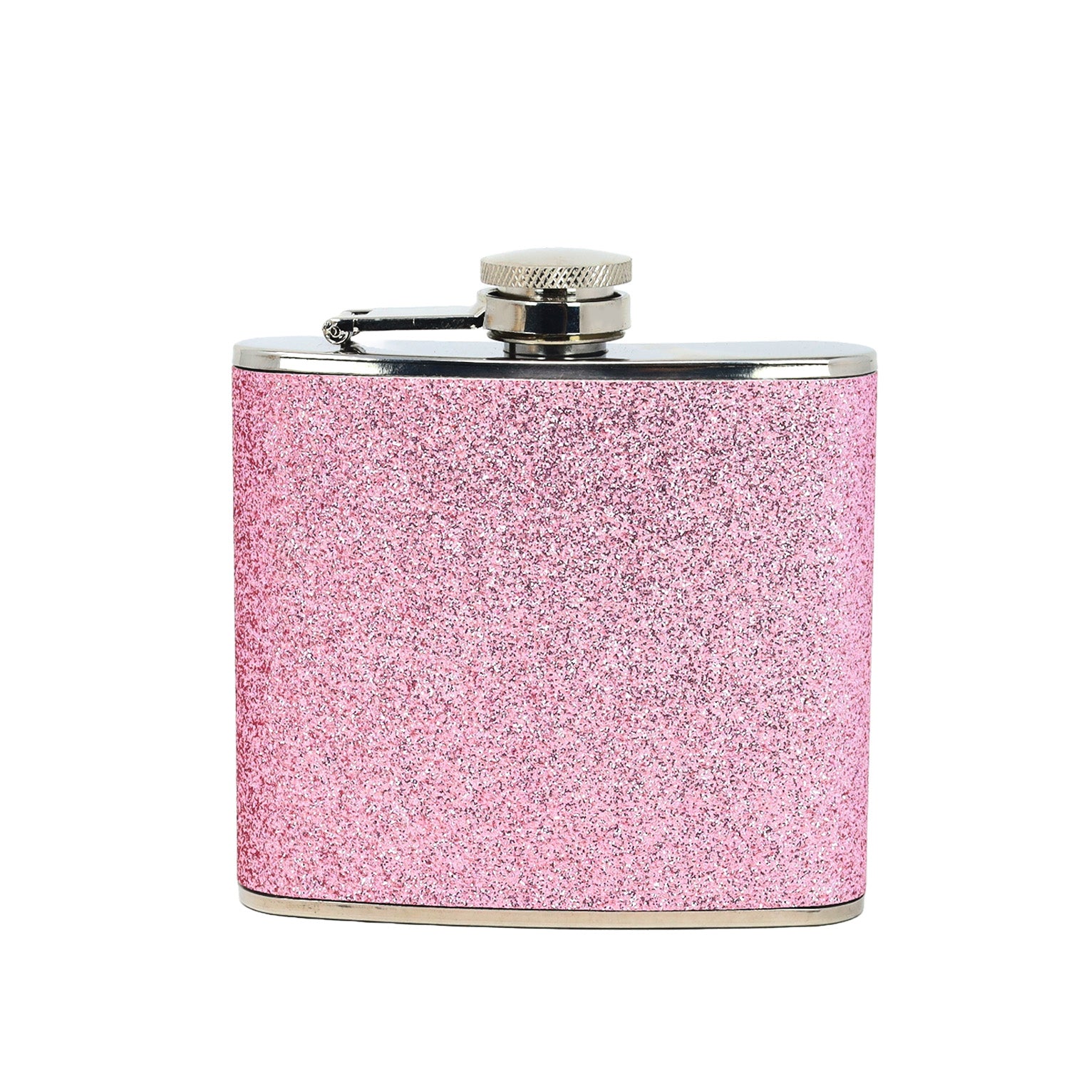 Pink Glitter Portable Leakproof Pocket Liquor Drink Hip Flask For Women