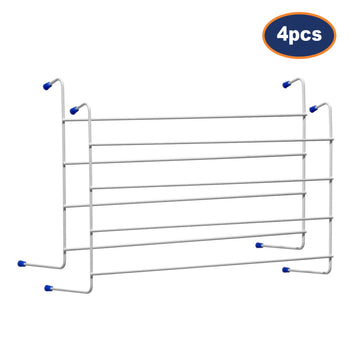 2-Pairs White Airer 4 Bars Indoor Radiator Towel Holder