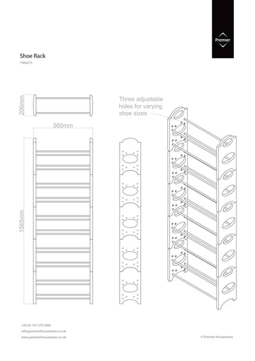 10 Tier Shoes Rack Black Plastic Organiser