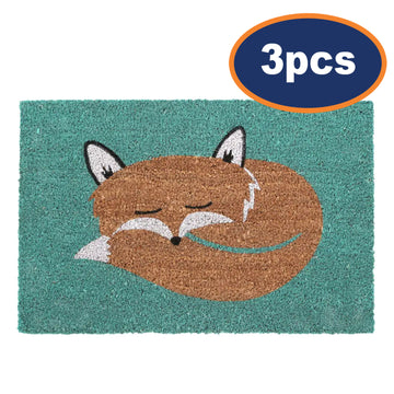 3pc Heavy Duty Non Slip Fox Coir Doormat