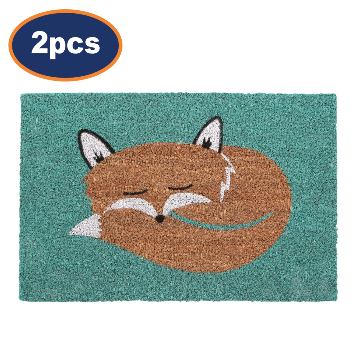 4pc Heavy Duty Non Slip Fox Coir Doormat
