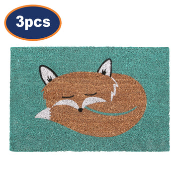 3pc Heavy Duty Non Slip Fox Coir Doormat