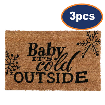 3pc Non Slip Durable PVC Back Cold Outside Doormat