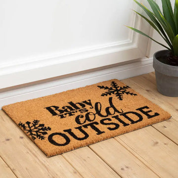 4pc Non Slip Durable PVC Back Cold Outside Doormat