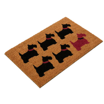 4pcs Non Slip Scottie Dog Coir Doormat Floor Mat
