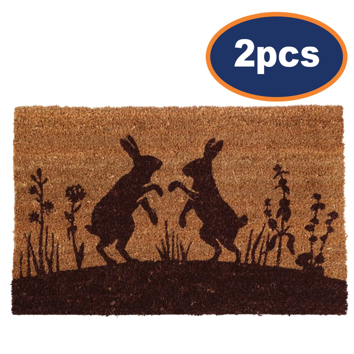 2pcs Heavy Duty Welcome Hare Doormat