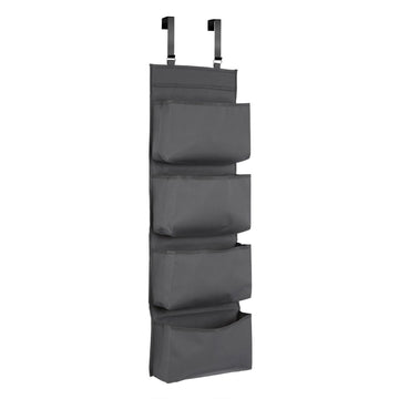 6pcs Grey Polyester 4 Tier Over Door Hanging