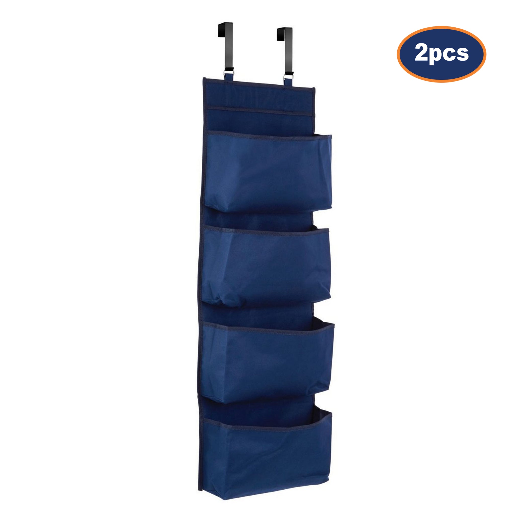 2pcs Over Door 4 Tier Dark Blue Hanging Room Organiser