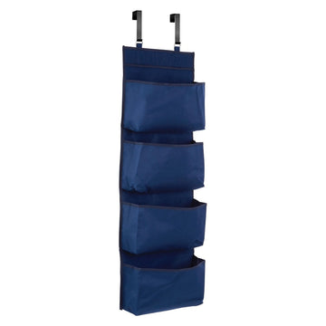 5pcs Over Door 4 Tier Dark Blue Hanging Room Organiser