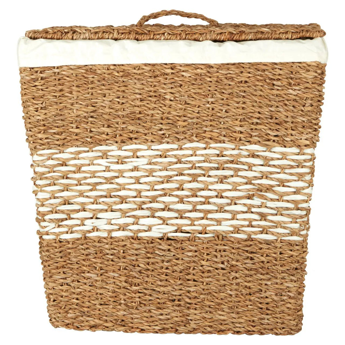 Livi Tapered Natural Seagrass Woven Basket With Lid