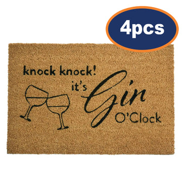 4pcs Gin O'clock Natural Design Doormat