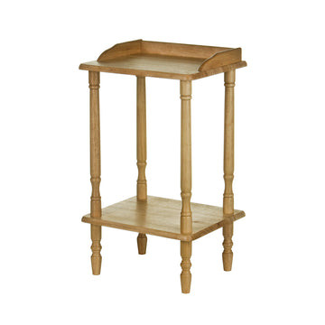 Rabacraft Natural Carved Rubberwood Side Table