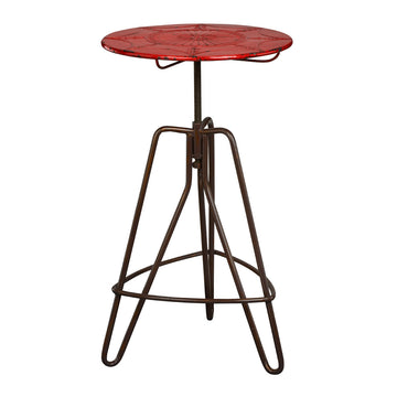 Artinova Red Round Adjustable Metal Table