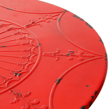 Artinova Red Round Adjustable Metal Table