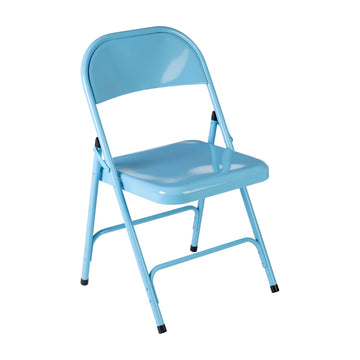 Folding Metal Chair Blue